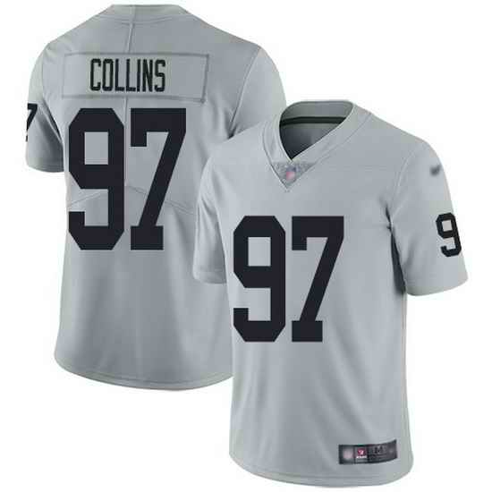 Nike Raiders 97 Maliek Collins Silver Men Stitched NFL Limited Inverted Legend Jersey